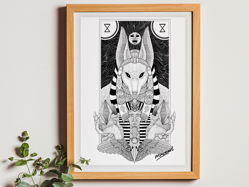 Anubis myths digital drawing drawing illustration