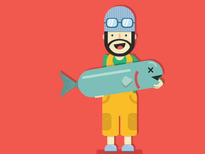 Fisherman artist design designer flatdesign illustrator