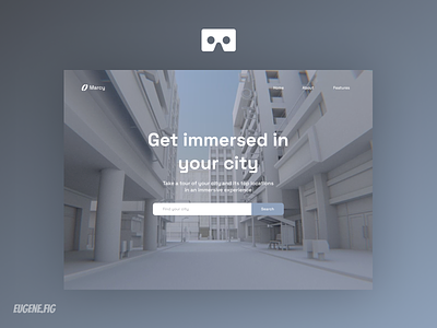 VR website ar city design hero section ui ux vr web