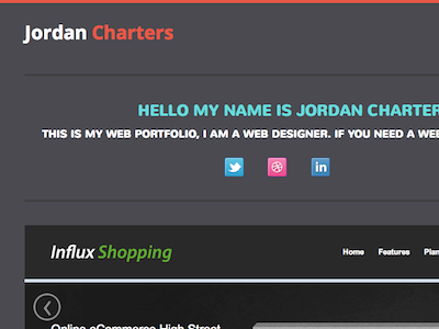 Portfolio Homepage homepage jordan charters one page portfolio web design work