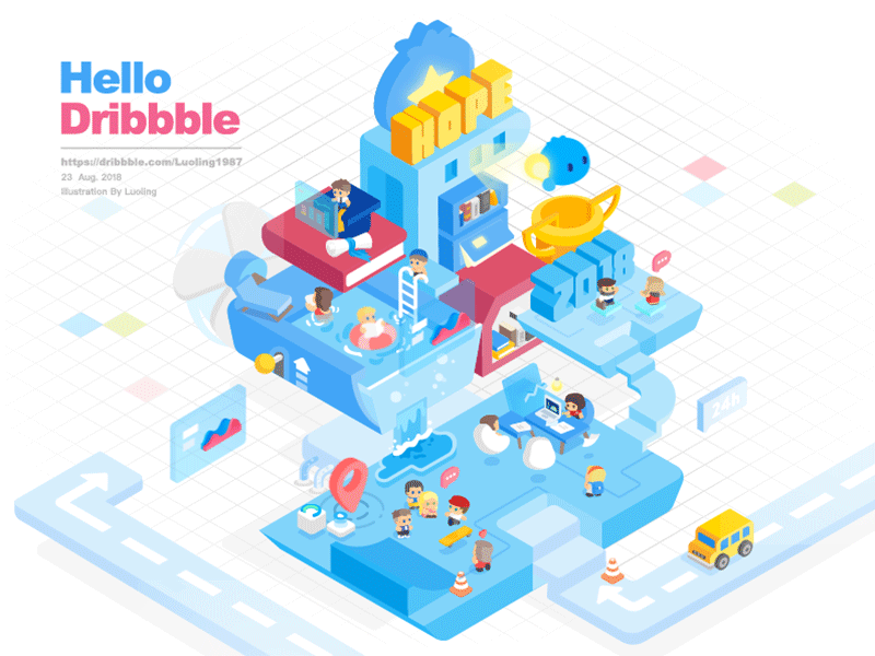 Hello Dribbble animation app design icon illustration logo ui web website