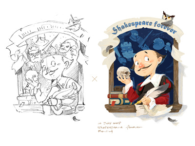 Shakespeare forever❤! design illustraor illustration web website