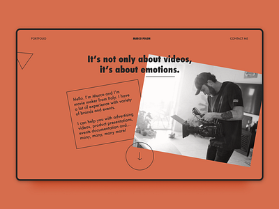 video maker portfolio landing page hero