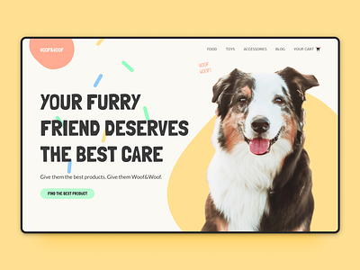 Products for pets ecommerce landing page concept hero