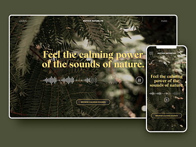 sounds of nature music playlist landing page