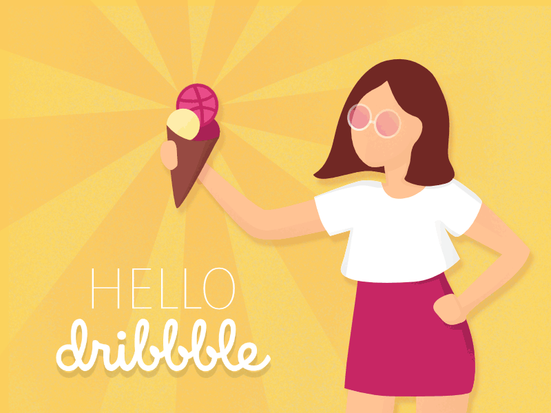 Hello Dribbble! animation first shot hello dribbble illustration