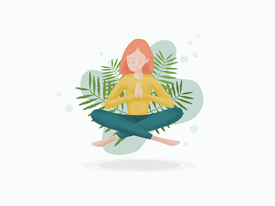 Meditation affinity designer apple pencil girl character girl illustration illustation ipad meditation plants vector vector illustration yoga