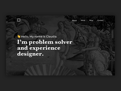 Portfolio / About me design designer hero section landing page portfolio ui ux website work in progress