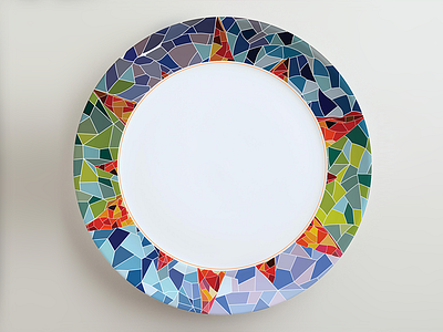 Multicolor Gaudi Plate barcino gaudi mosaic plate