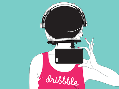 👩‍🚀 Dribbble Invite! astronaut draft dribbble girl giveaway invitation invite invites pink ticket