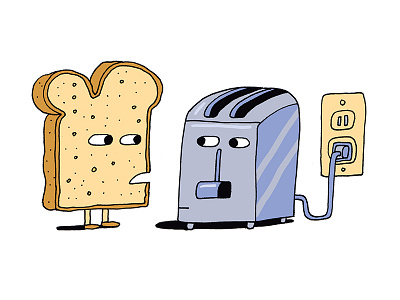 Toast bread cartoon cartoons illustration illustrator toast toaster