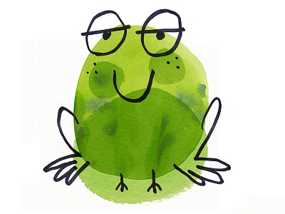 Frog art cartoon cartoonist frog illustration illustrator paint transparent watercolor