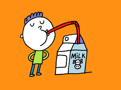 Mike likes milk boy cartoon child illustration illustrator kid milk vector vector art