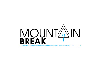 Mountain Break Logo black blue design flat geometric ice illustrator logo minimal new white