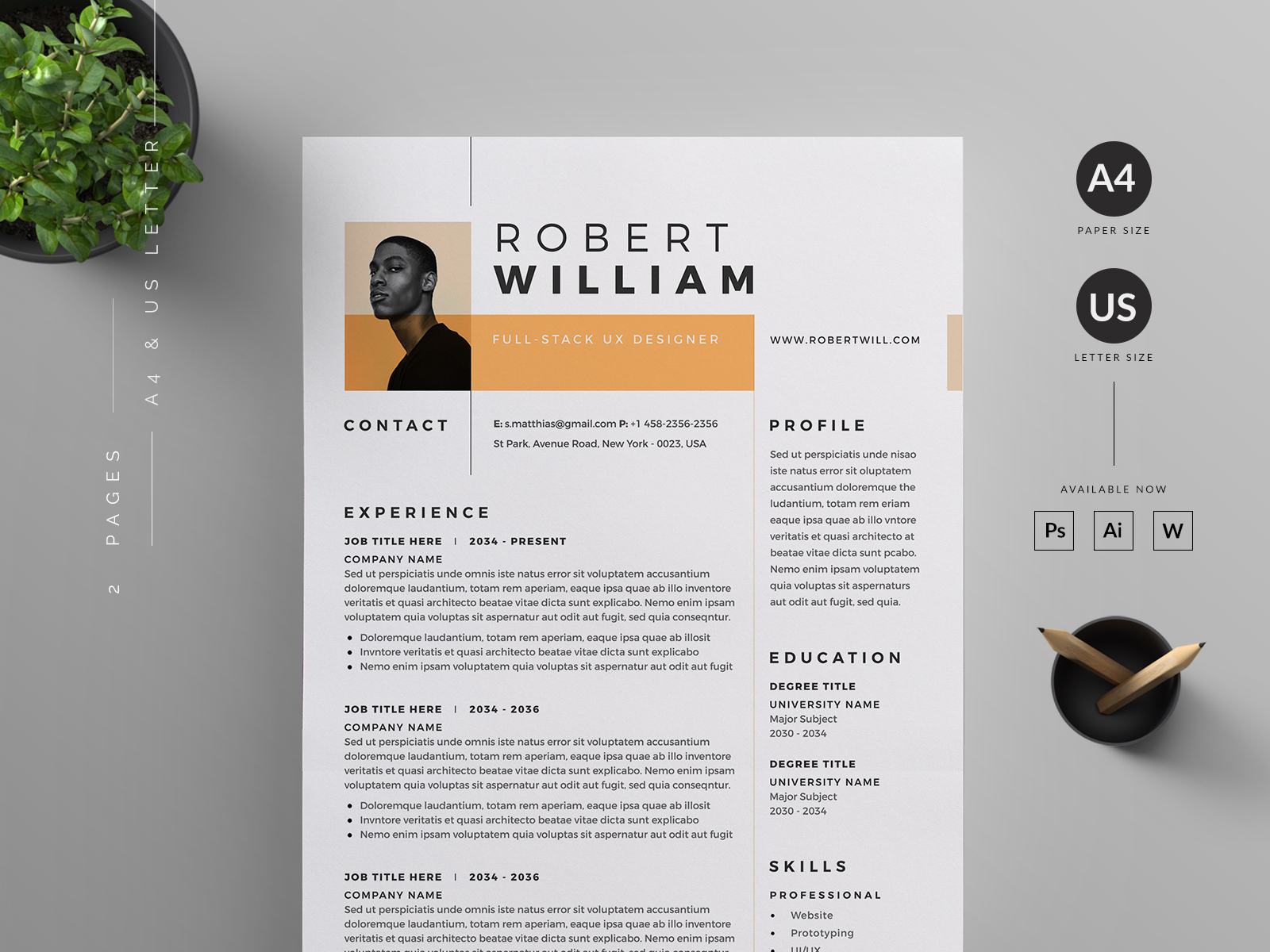 Resume/CV by Reuix Studio on Dribbble