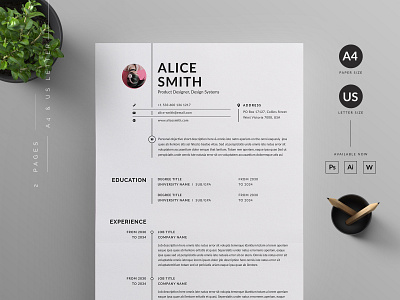 Resume/CV cover letter cover letter template creative curricular vitae cv design cv template designer resume die microsoft word minimal modern ms word professional resume resume bundle resume design resume template us letter vector word