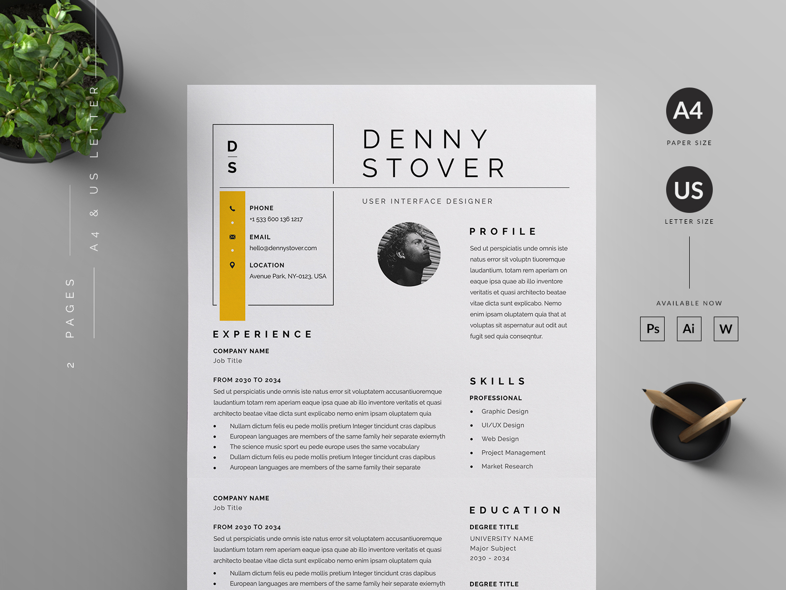 Resume/CV by Reuix Studio on Dribbble