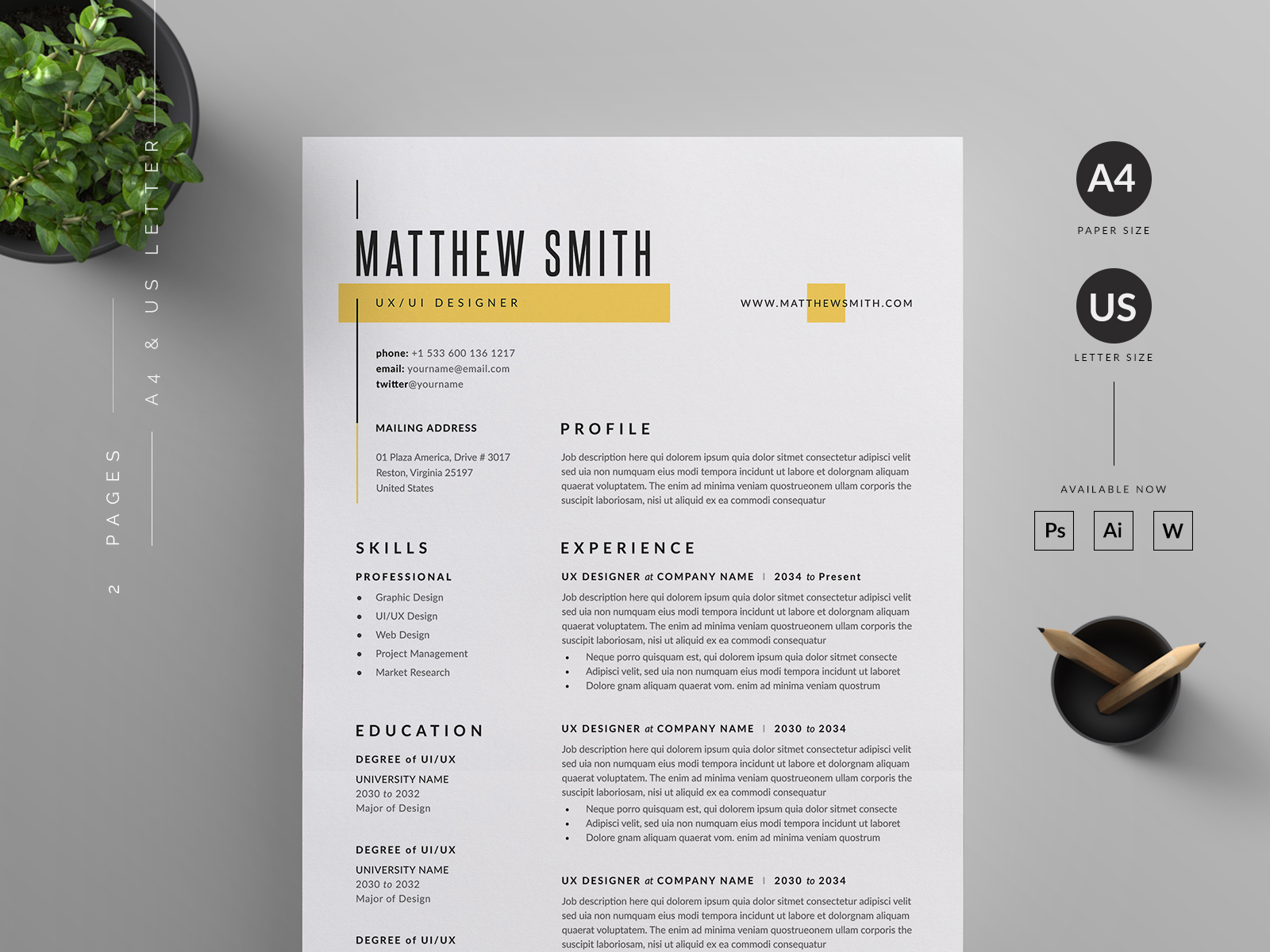 Resume/CV by Reuix Studio on Dribbble