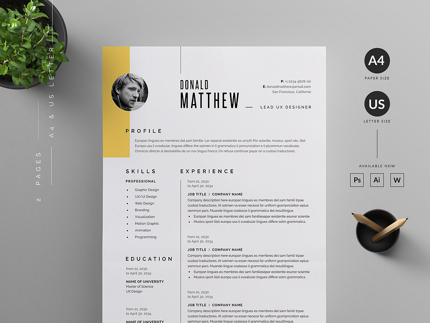 Resume/CV by Reuix Studio on Dribbble