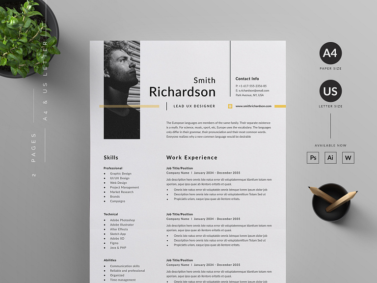 Resume/CV by Reuix Studio on Dribbble