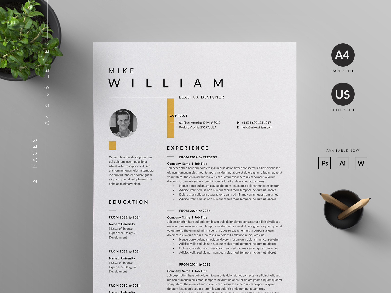 Resume/CV by Reuix Studio on Dribbble