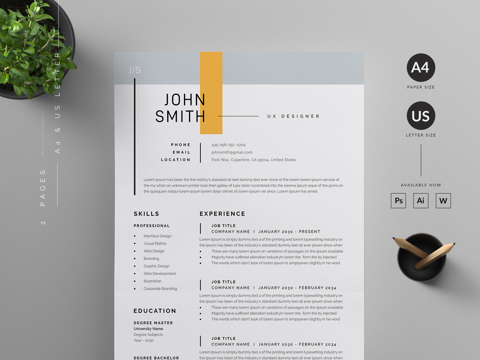 Resume/CV by Reuix Studio on Dribbble