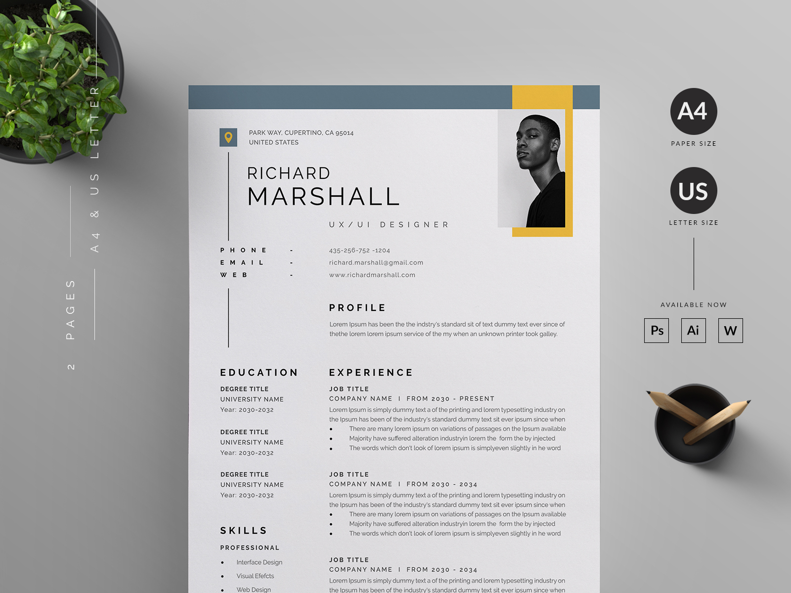 Resume/CV by Reuix Studio on Dribbble