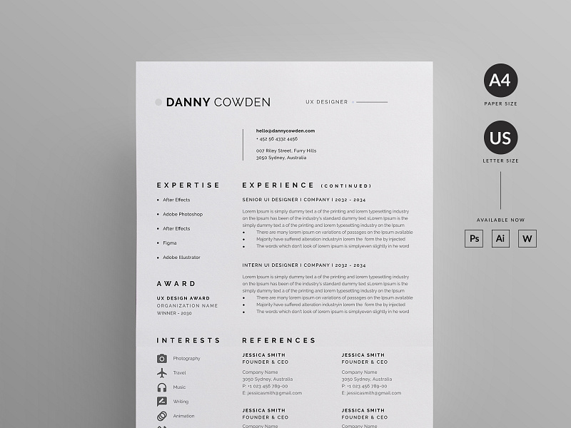 Resume/CV by Reuix Studio on Dribbble