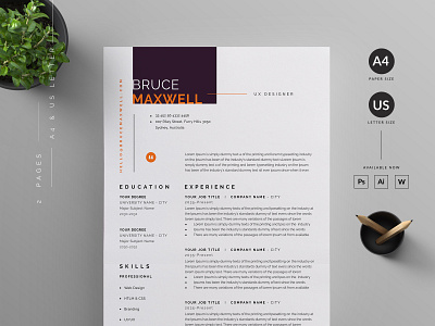 Resume/CV cover letter creative cv cv minimal cv modern cv ms word psd resume vector