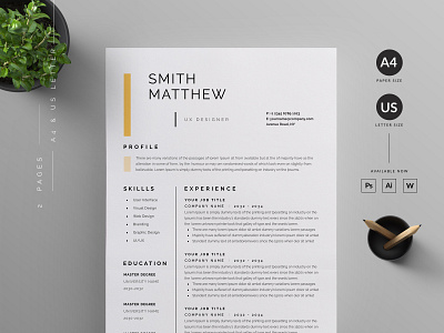 Resume/CV clean cv cover letter cv ersume modern cv word cv