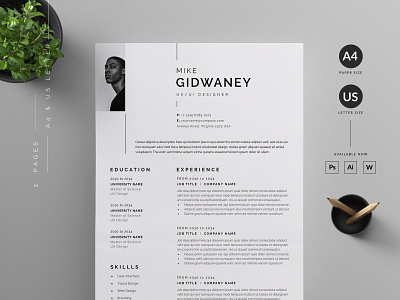 Resume/CV clean resume cover letter cv modern cv resume word cv word resume