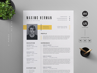 Resume/CV clean resume cover letter cv modern resume resume us letter vector word cv