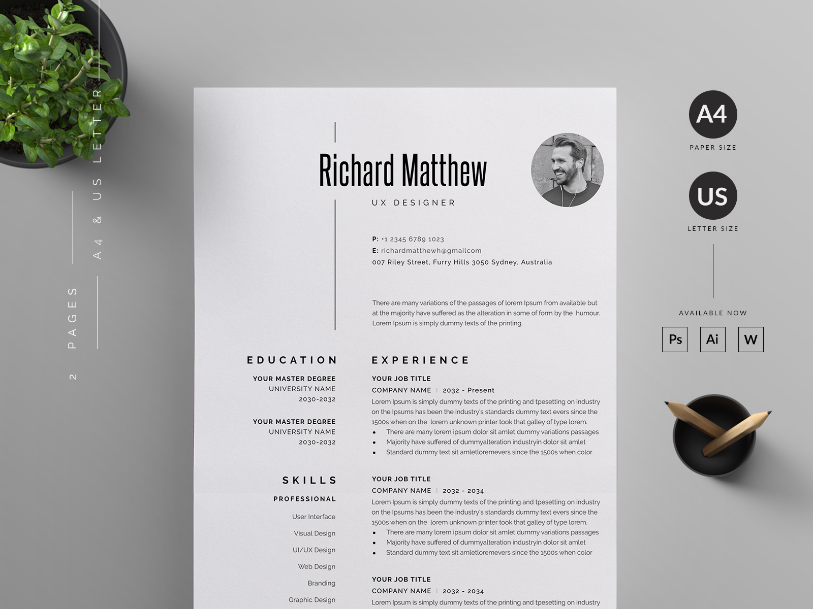 Resume/CV by Reuix Studio on Dribbble