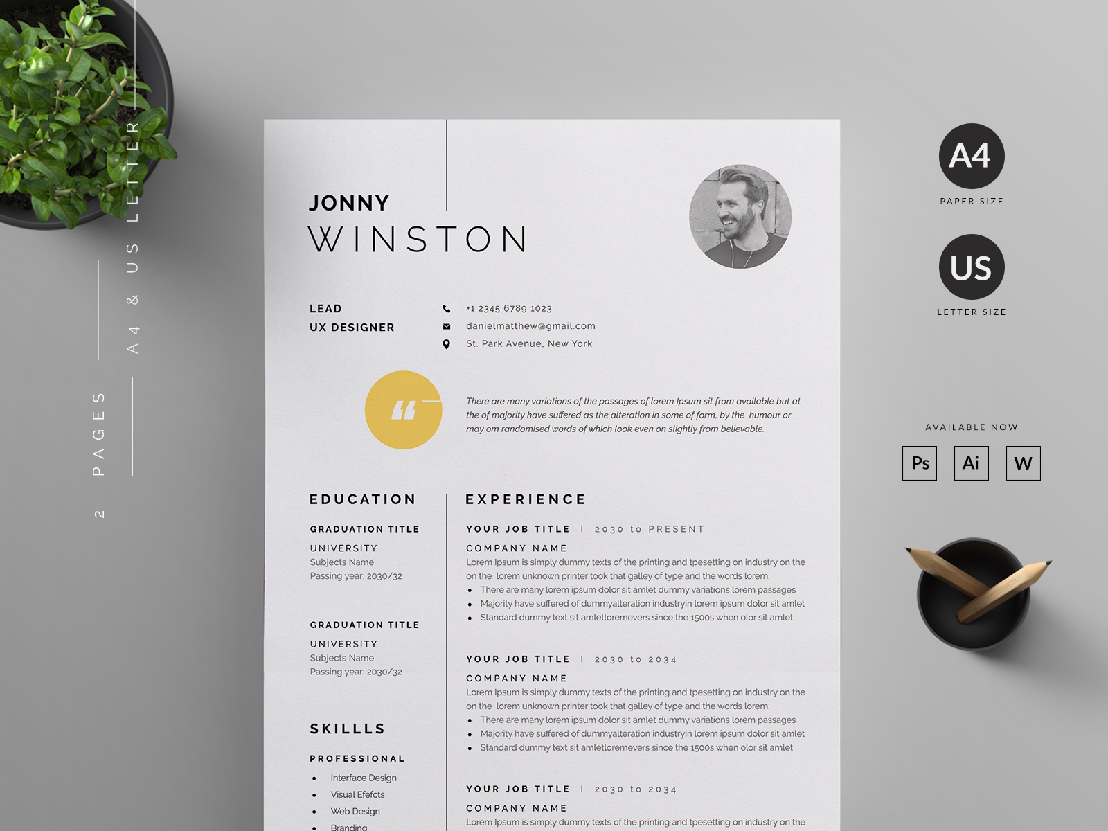 Resume/CV by Reuix Studio on Dribbble