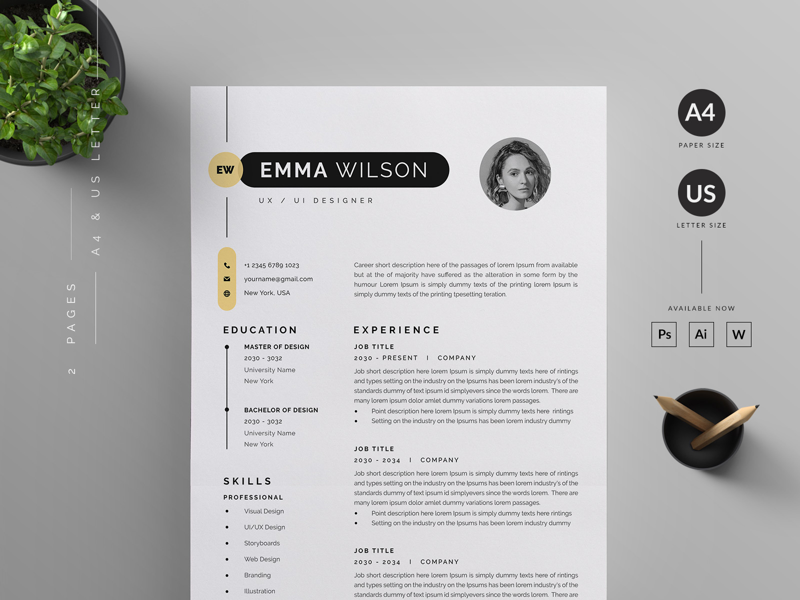 Resume/CV by Reuix Studio on Dribbble