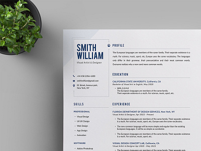 Resume/CV a4 branding business business letterhead clean corporate corporate identity cv template docx letterhead modern resume professional professional resume resume simple stationery us letter vector word word template