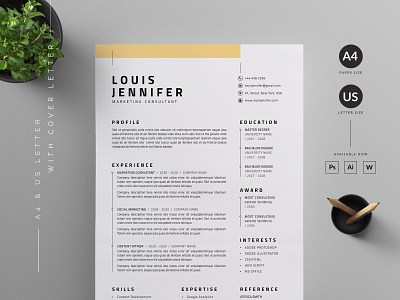 Resume/CV cover letter cover letter template creative curricular vitae cv design cv template designer resume die microsoft word minimal modern ms word professional resume resume bundle resume design resume template us letter vector word