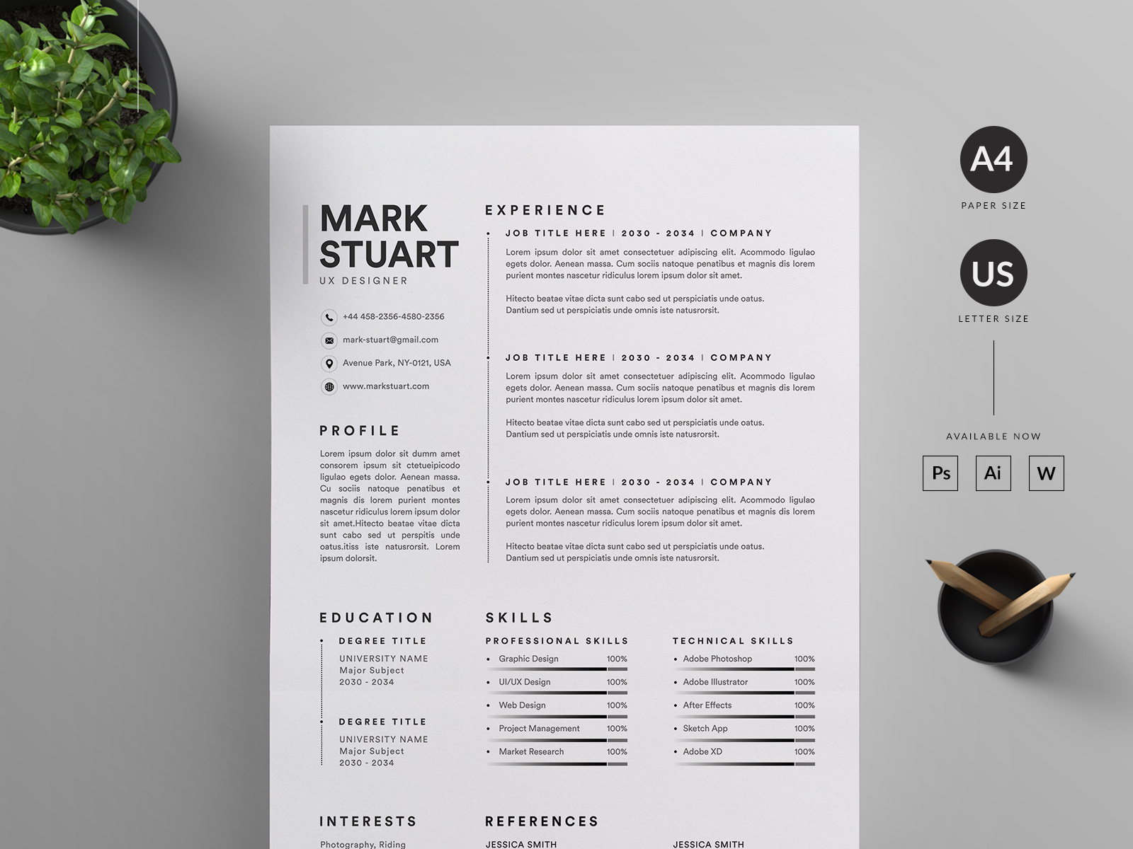 Resume/CV by Reuix Studio on Dribbble