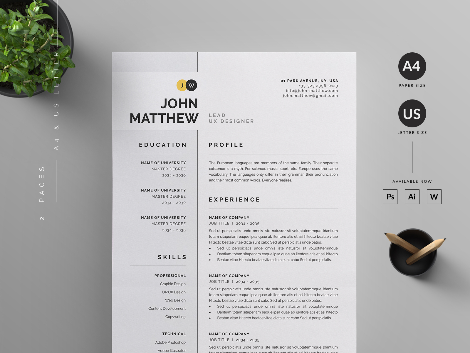 Resume/CV by Reuix Studio on Dribbble