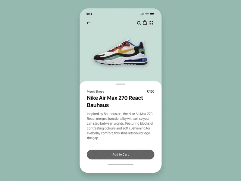Sneaker shopping experience adobe xd animation app design application application design interaction interaction design ios app iphone motion nike ui ui ux design user experience design user interface design ux
