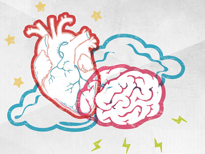 Heart&mind brain heart illustration illustrator