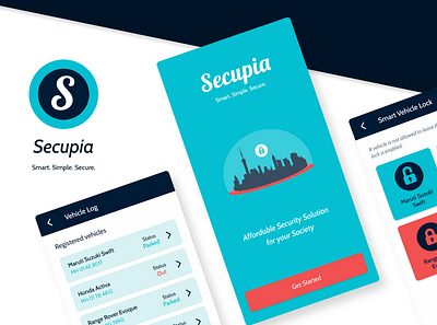 Secupia - Affordable Security Solution adobexd blue blue and white hackathon illustration inkscape parking secure security security app security camera security system smart home ui design utopia ux design vector vehicle visitors