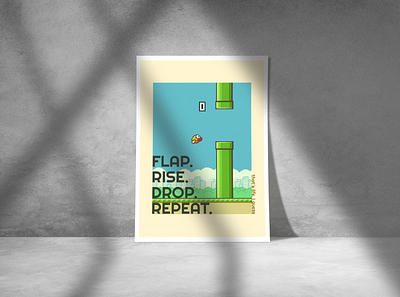 Poster - Flappy Bird beautiful flappy flappy bird graphicdesign illustration inkscape life style lifestyle illustration poster poster art poster collection poster design shadow typography typography design vector