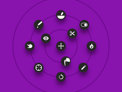 Kalam Labs - Self made icon set adobexd app design augmented reality design eyecatching icon set iconography iconpack icons icons design illustration inkscape ipad purple logo tablet vector