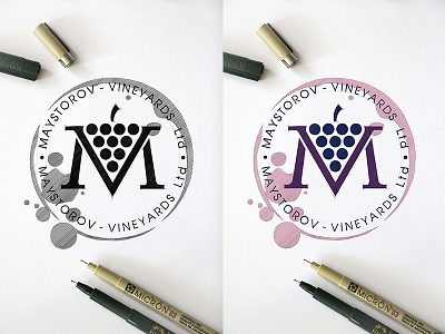 MAYSTOROV VINEYARDS Ltd. Design Logo brainyworksgraphics brand design drawinglogo graphicdesign handdrawn handmade logo logodesign tipography vectorgraphics