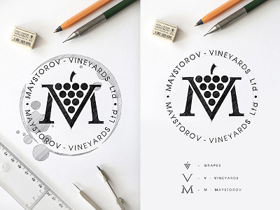 MAYSTOROV VINEYARDS Ltd. Design Logo brainyworksgraphics brand design drawinglogo graphicdesign handdrawn handmade logo logo design logodesign typography