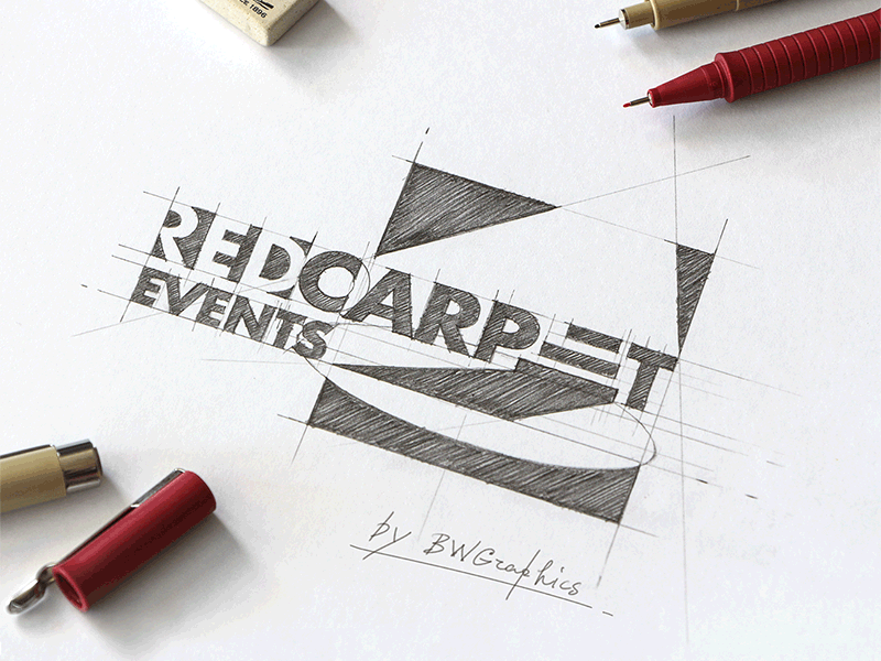 Red Carpet Events Design Logo GIF Animation brainyworksgraphics brand design designworks drawinglogo graphicdesign handdrawn handmade inspiration logo logodesign loveart typography vectorgraphic