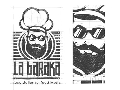 LA BARAKA food station for food l❤️vers - Design Logo