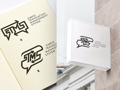 sTMS - Translation Management System - Logo Design brainyworksgraphics brand design drawinglogo graphicdesign handdrawn handmade lightbox logo logodesign outdooradvertising signbox typography