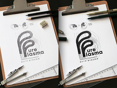 - Pure Plasma - Handmade Pencil Sketch Logo